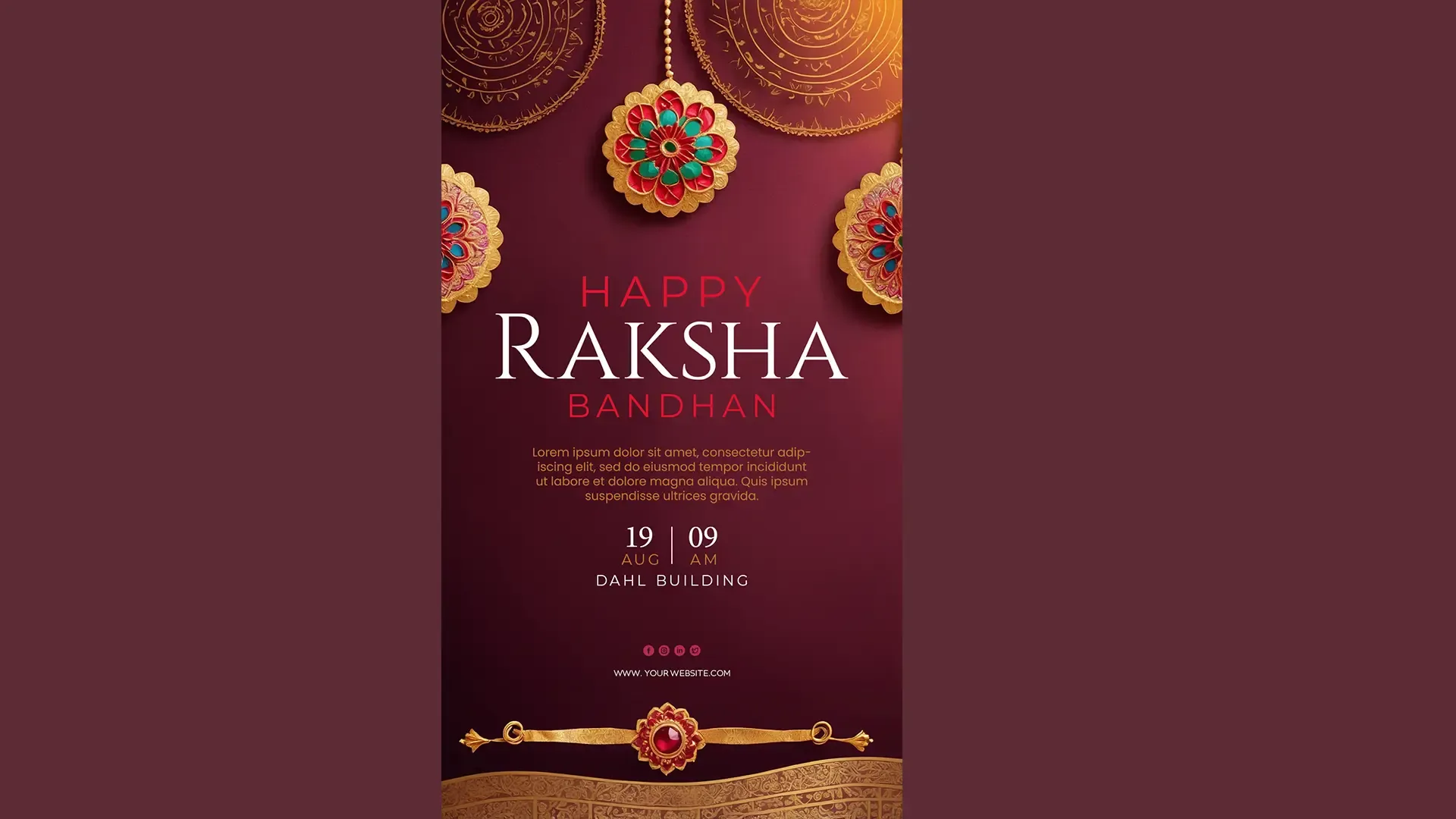 Majestic Happy Raksha Bandhan Instagram Story Template Card